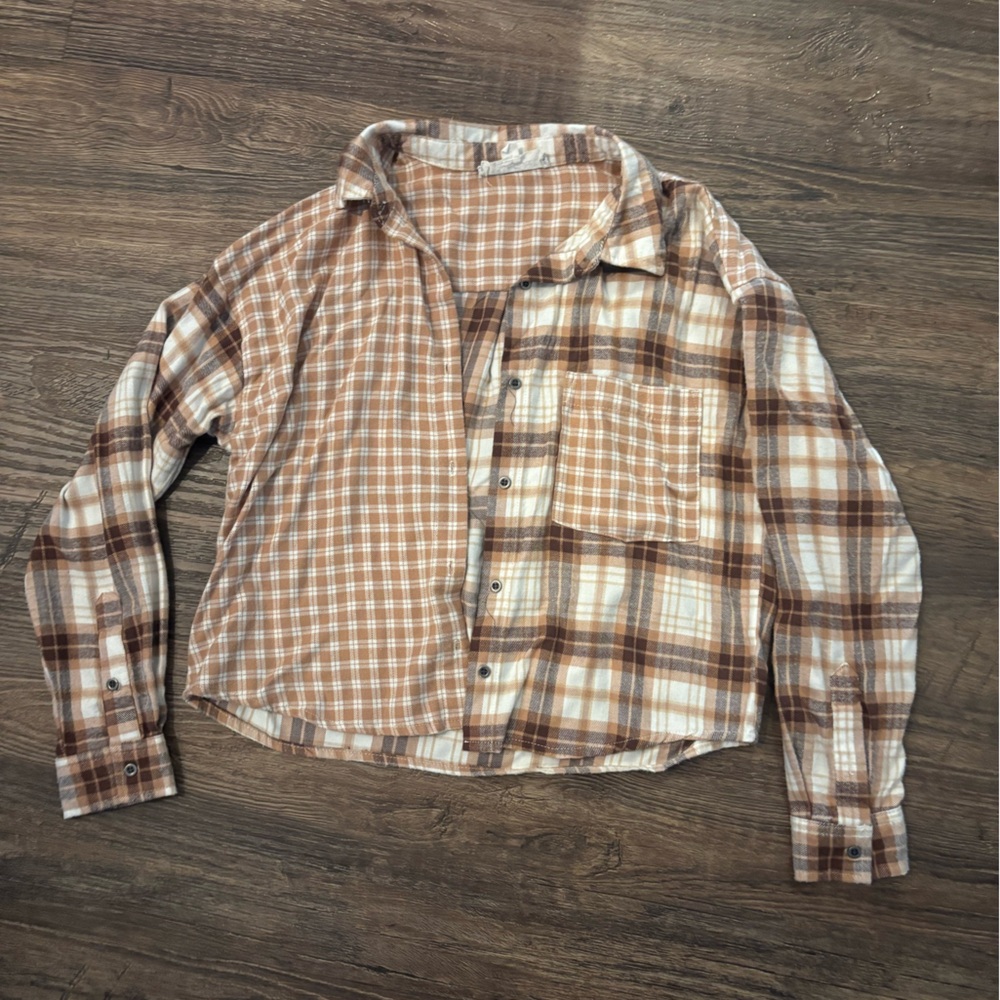Hippie Rose cropped flannel